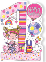 Fairy Aged 1 cute birthday card kids