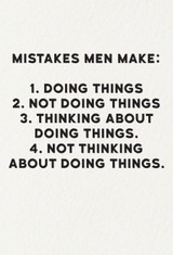 Mistakes Men Make quirky birthday card