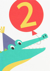 Alligator  Aged 2 cute cool birthday card age 2