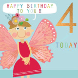 Fairy Aged 4 age 4 cute cool birthday card