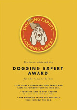 Woven Patch Dogging Expert Award naughty rude greeting card