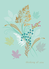 Floral Thinking of You stylish contemporary condolence greeting card