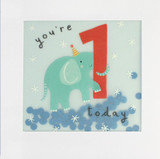 You're 1 Today cute birthday card kids