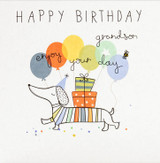 Grandson Dog grandson quirky cute cool funny birthday card