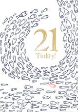 21 Fishes 21st twenty one quirky cool birthday card