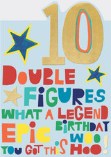 Double Figures Age 10 Birthday Card cute cool birthday card age 10