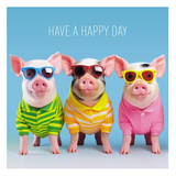 The Piglets funky cute greeting card