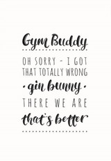 gym buddy funny greeting card