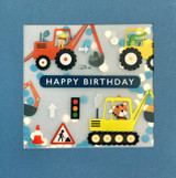 animals in diggers cute fun greeting card