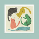 cats cute art greeting card