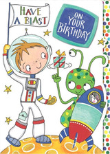 Have a Blast cute birthday card kids