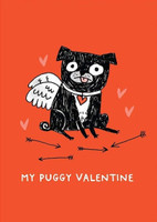 Gemma Correll Puggy Valentine's Day Card  greeting card