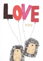 Number One Love You Hedgehogs Valentine's Day Card  greeting card