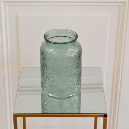 vase transparent vert turquoise