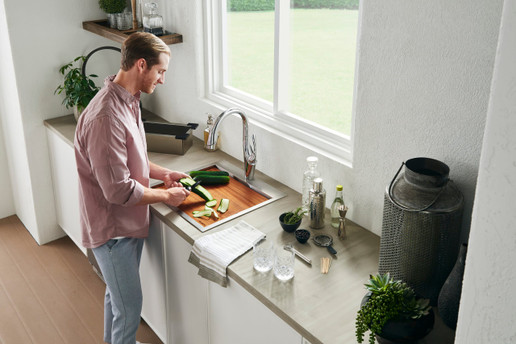 Ruvati Siena Stainless Steel Sink & Cookstation - 15x15"