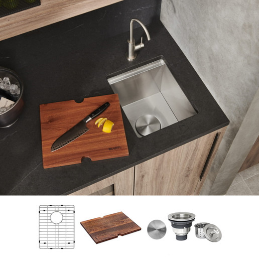 Ruvati Roma Stainless Steel Workstation Bar Prep Sink - 15x19