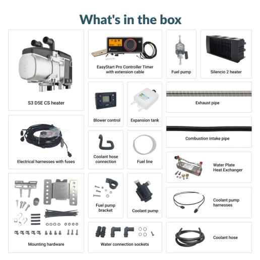 Espar Hydronic S3 D5E CS Diesel 12V Silencio RV Kit with EasyStart Pro Controller