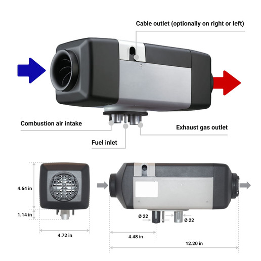 Webasto Air Top 2000 STC Gasoline 12V Heater Unit Only