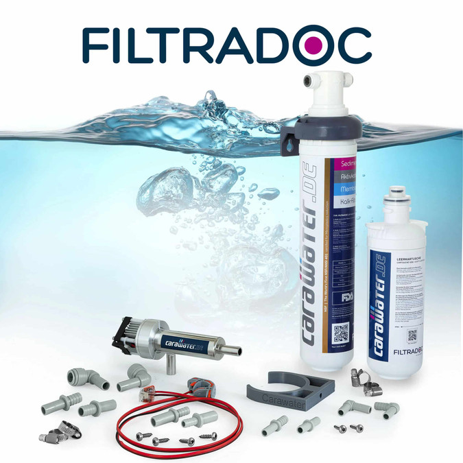 Carawater PROTECT with Filtradoc L large inline filter - complete water filtration kit