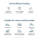Fast & Efficient heating benefits and suitable for various vehicle models