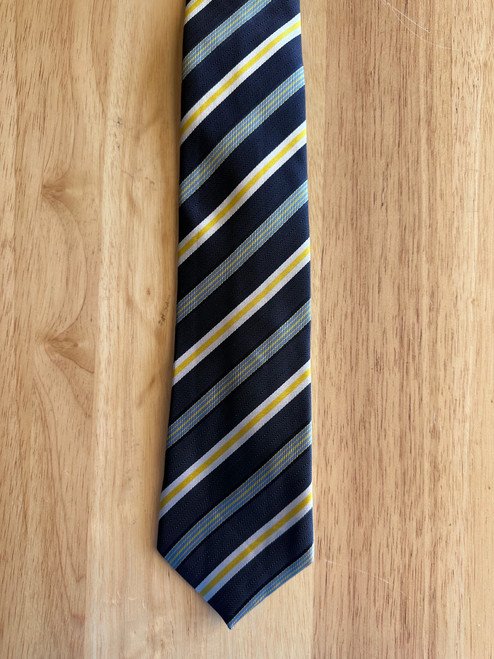 Navy Yellow Ivory Striped