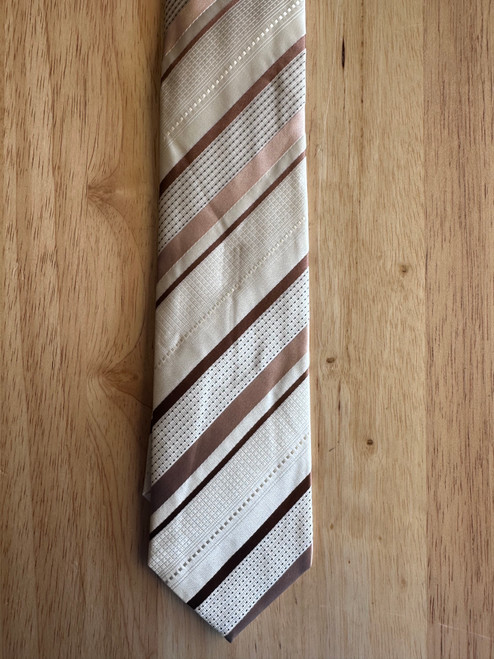 Ivory Tan Striped Tie