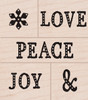 Hero Arts Wood Mounted Stamps - Peace-Love-Joy