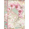 Stamperia Rice Paper Sheet A4 - Orchids & Cats, Pink Orchid