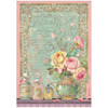 Stamperia A4 Rice Paper Sheet - Rose Parfum Parfumeur Royal