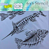 The Crafters Workshop 6x6 Stencils - Fish Fossils