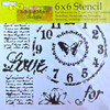 The Crafters Workshop 6x6 Stencils - Time for Love
