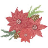 Sizzix Clear Stamps Set 16PK with 10PK Framelits - Poinsettia Trio by 49 and Market