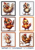 Barto Design A4 Topper Sheet - Funny Chickens #1