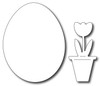 Frantic Stamper Precision Dies - Solid Egg & Potted Tulip