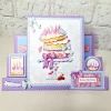 Katy Sue Designs Die Cut Decoupage, Pack of 12 - Birthday Cake & Flowers