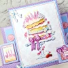 Katy Sue Designs Die Cut Decoupage, Pack of 12 - Birthday Cake & Flowers