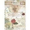 Stamperia A4 Printed Rice Paper, 6 Sheets - Flowers and Poems