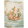 Stamperia A6 Printed Mini Rice Paper, 8 Sheets - Cozy Family