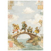 Stamperia A6 Printed Mini Rice Paper, 8 Sheets - Cozy Family