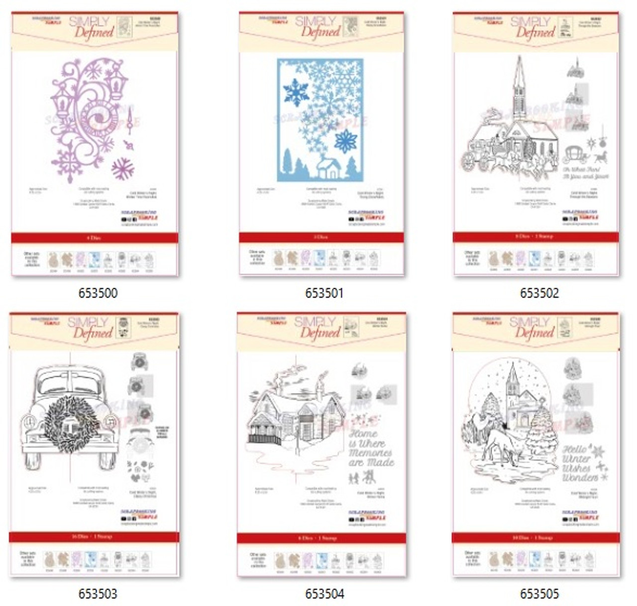 Simply Defined October 2019 Release Stamps Dies Set 6 Set Bundle