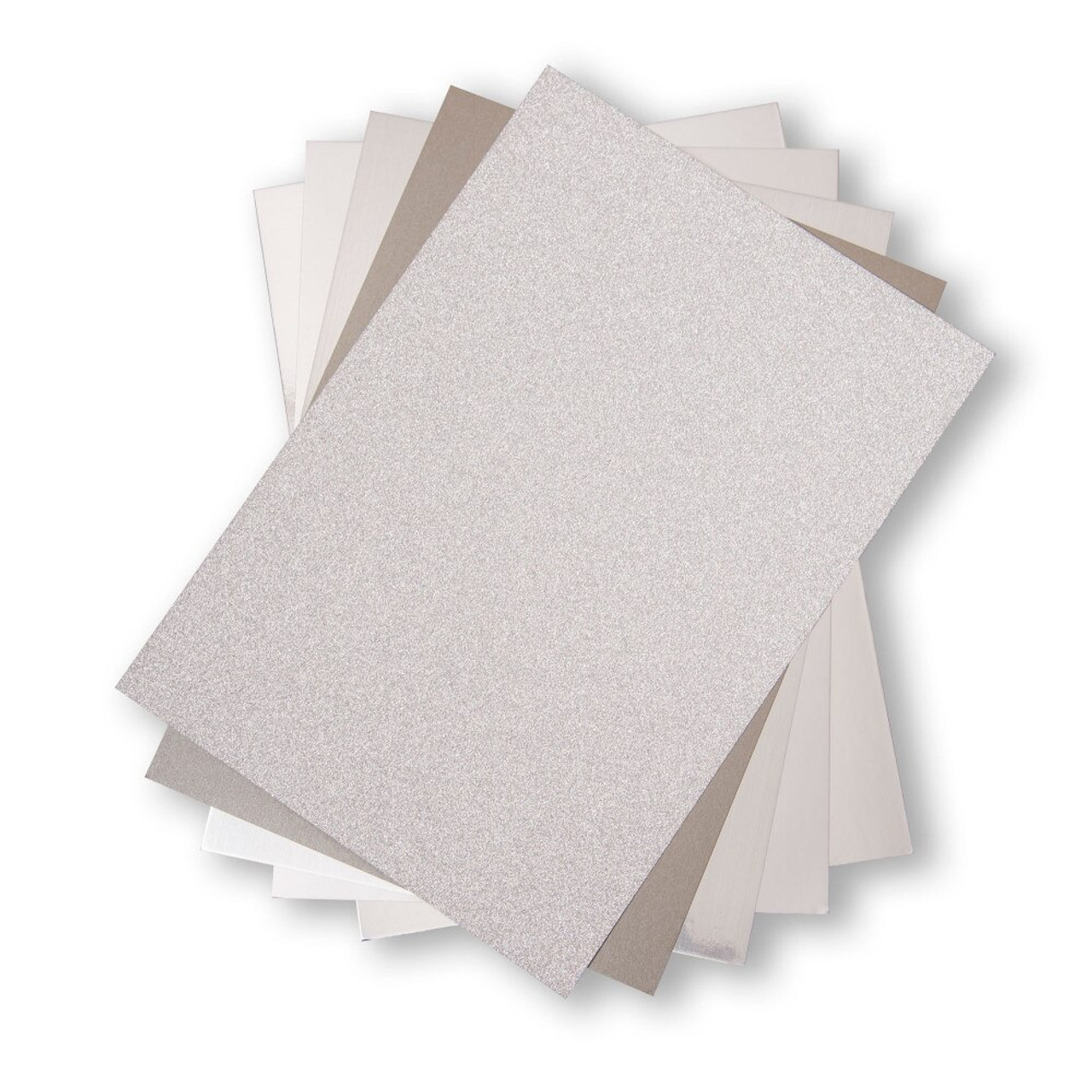 Sizzix Surfacez, The Opulent Cardstock 50 Sheets Pack - Silver -  Scrapbooking Made Simple