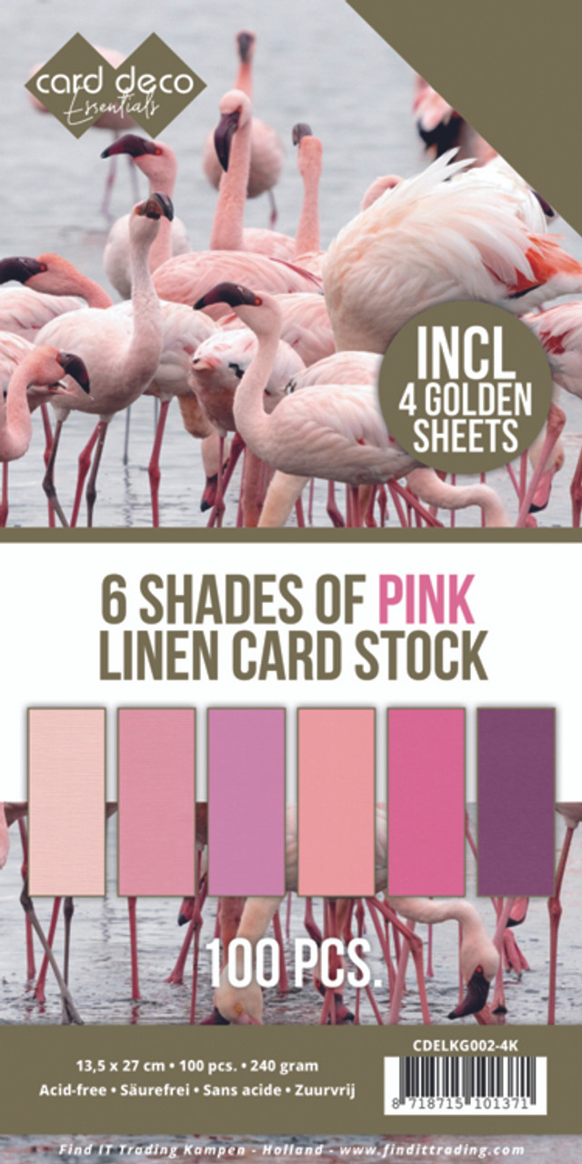 Find-It Trading Linen Card Stock Pack - 6 Shades of Pink