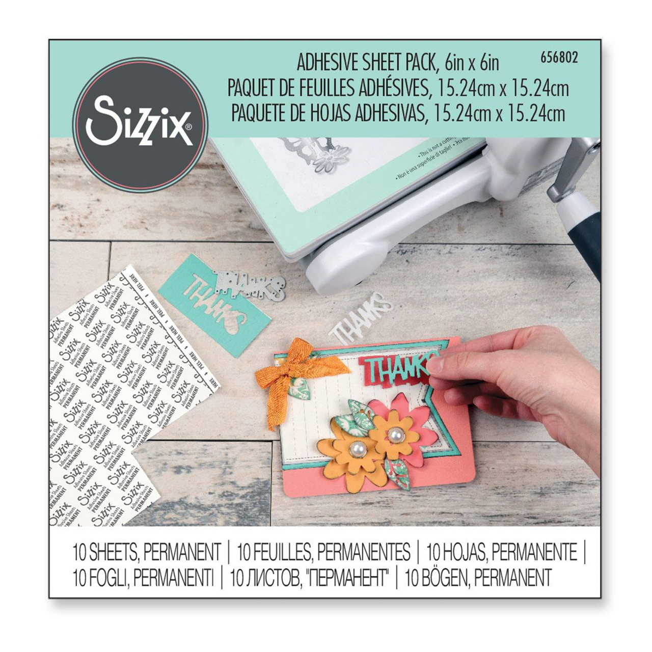 Sizzix Accessory - Adhesive Sheets, 6 x 6, Permanent, 10 Sheets -  Scrapbooking Made Simple