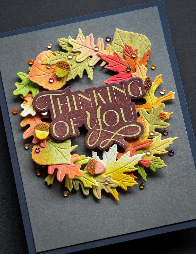 Poppystamps Dies by Memory Box Fanciful Fall Leaves Scrapbooking