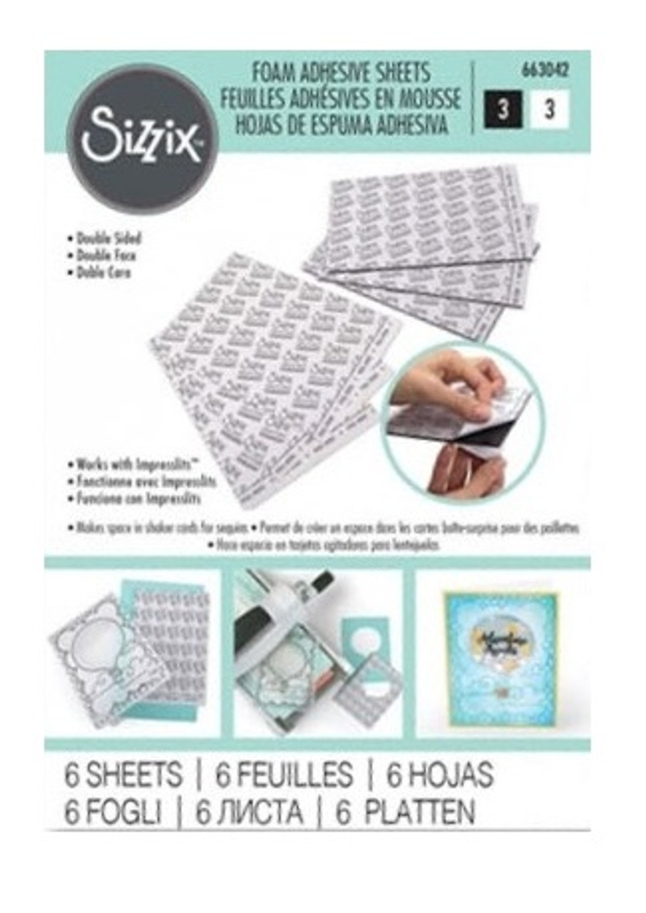 Sizzix Making Essential - Foam Adhesive Sheets, 4 x 6, Assorted, 6 Sheets