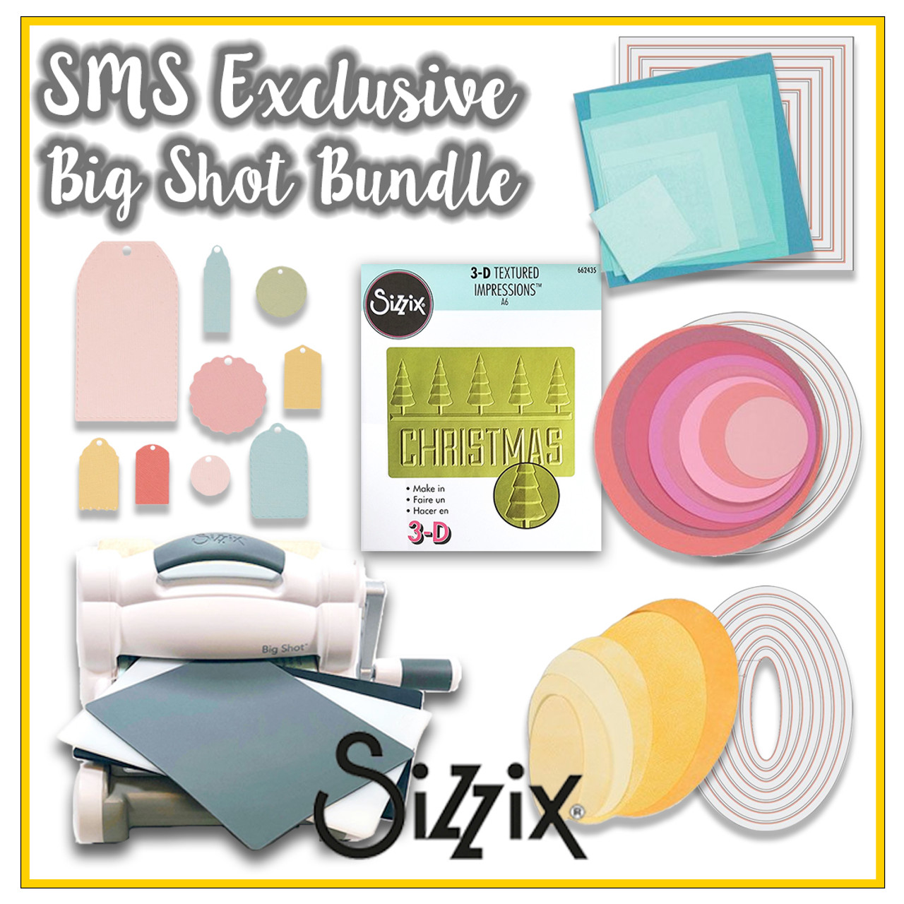 Sizzix Big Shot Machine Die Cutting 8 Pack Bundle - Nested Basics Die Sets  (NO FREE SHIPPING) - Scrapbooking Made Simple
