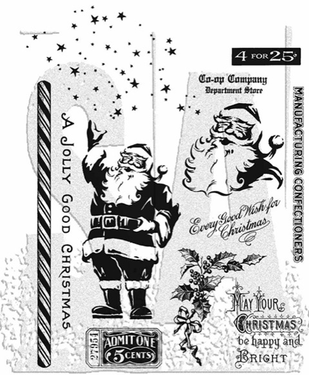 Stamper's Anonymous/Tim Holtz - Cling Mounted Rubber Stamp Set - Holiday  Sketchbook