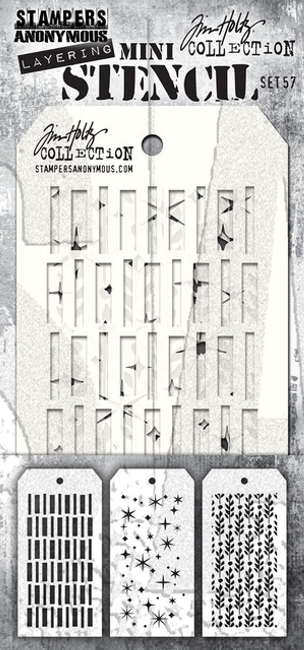 Stampers Anonymous Mini Stencils by Tim Holtz (3 Ea.) - Set #57 -  Scrapbooking Made Simple
