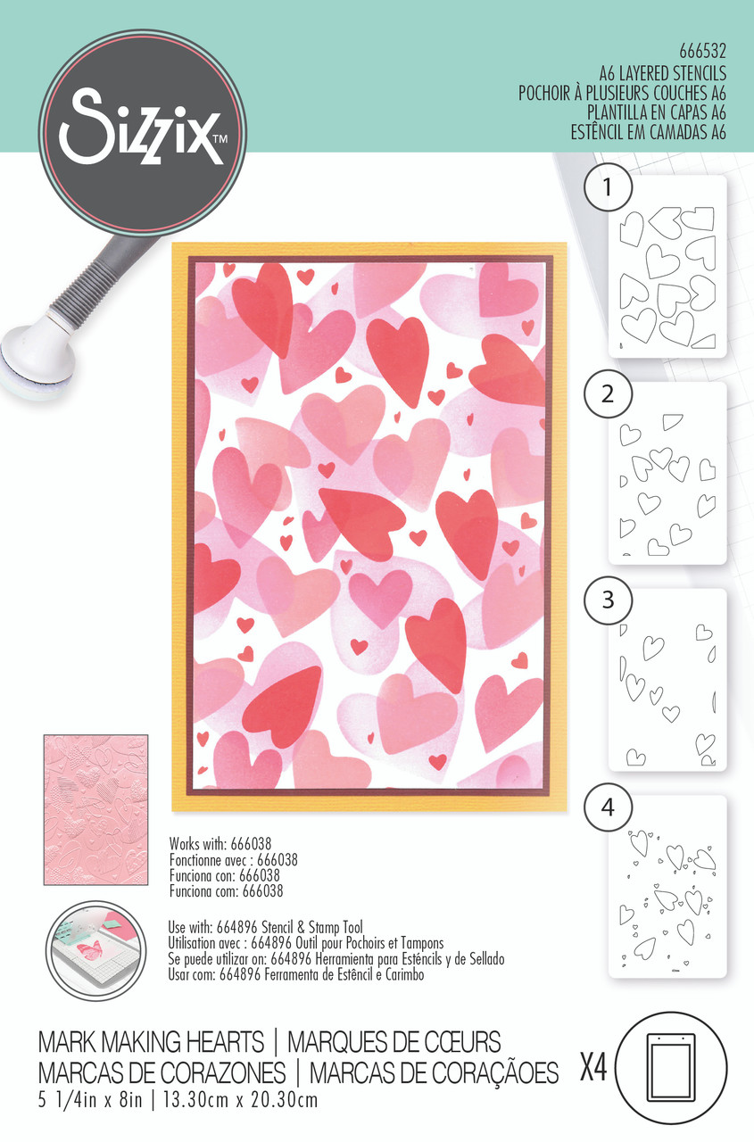 Sizzix Embossing Folders & Layered Stencils 8 Pack I Want It All Bundle -  Scrapbooking Made Simple