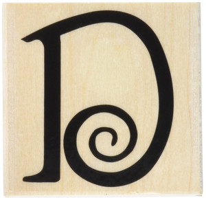 Hero Arts Wood Mounted Stamps - Curly 'D'